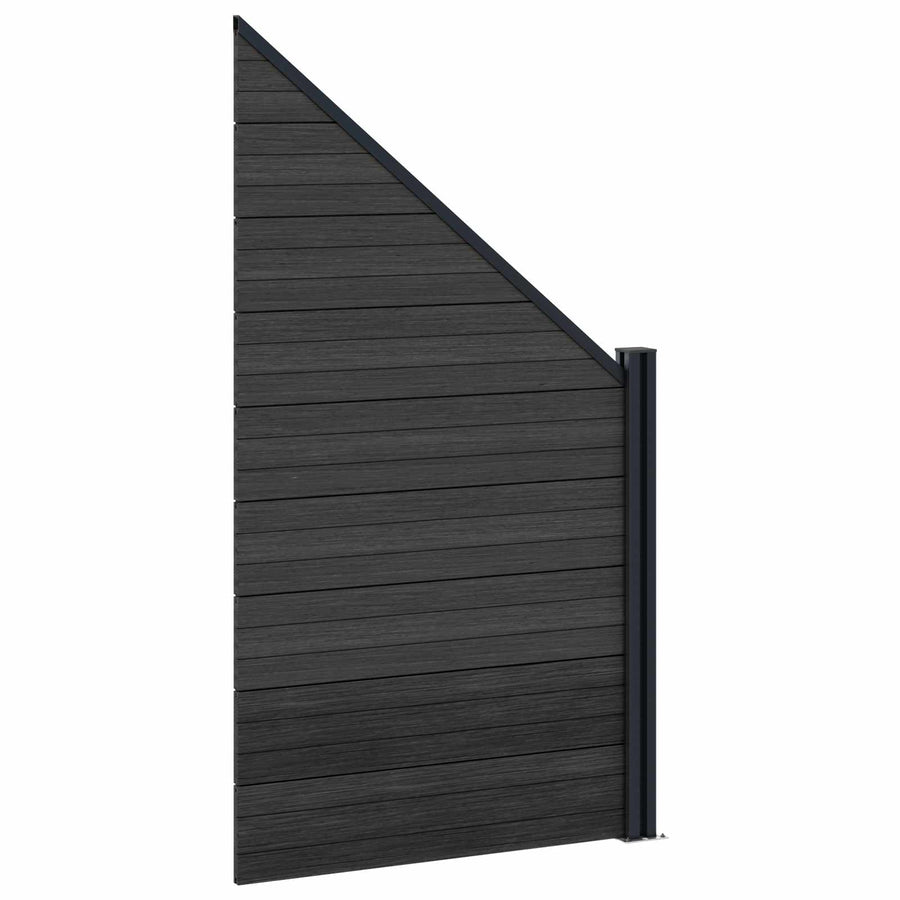 Hekpaneel WPC en Aluminium Zwart