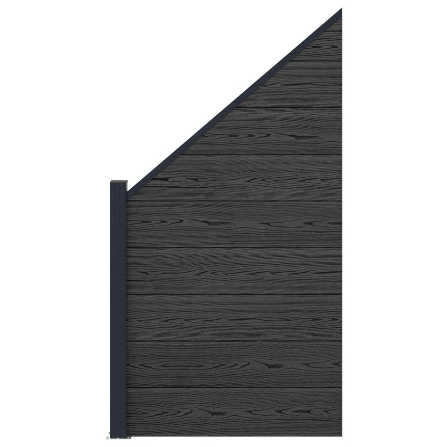 Hekpaneel WPC en Aluminium Zwart