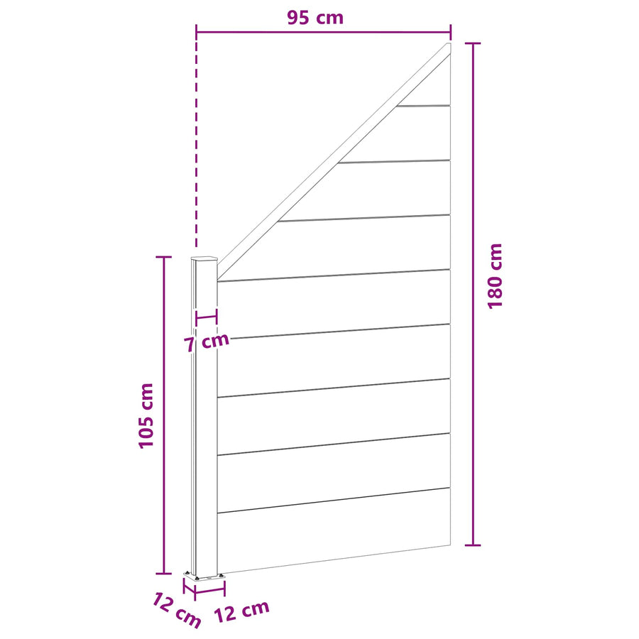 Hekpaneel WPC en Aluminium Zwart