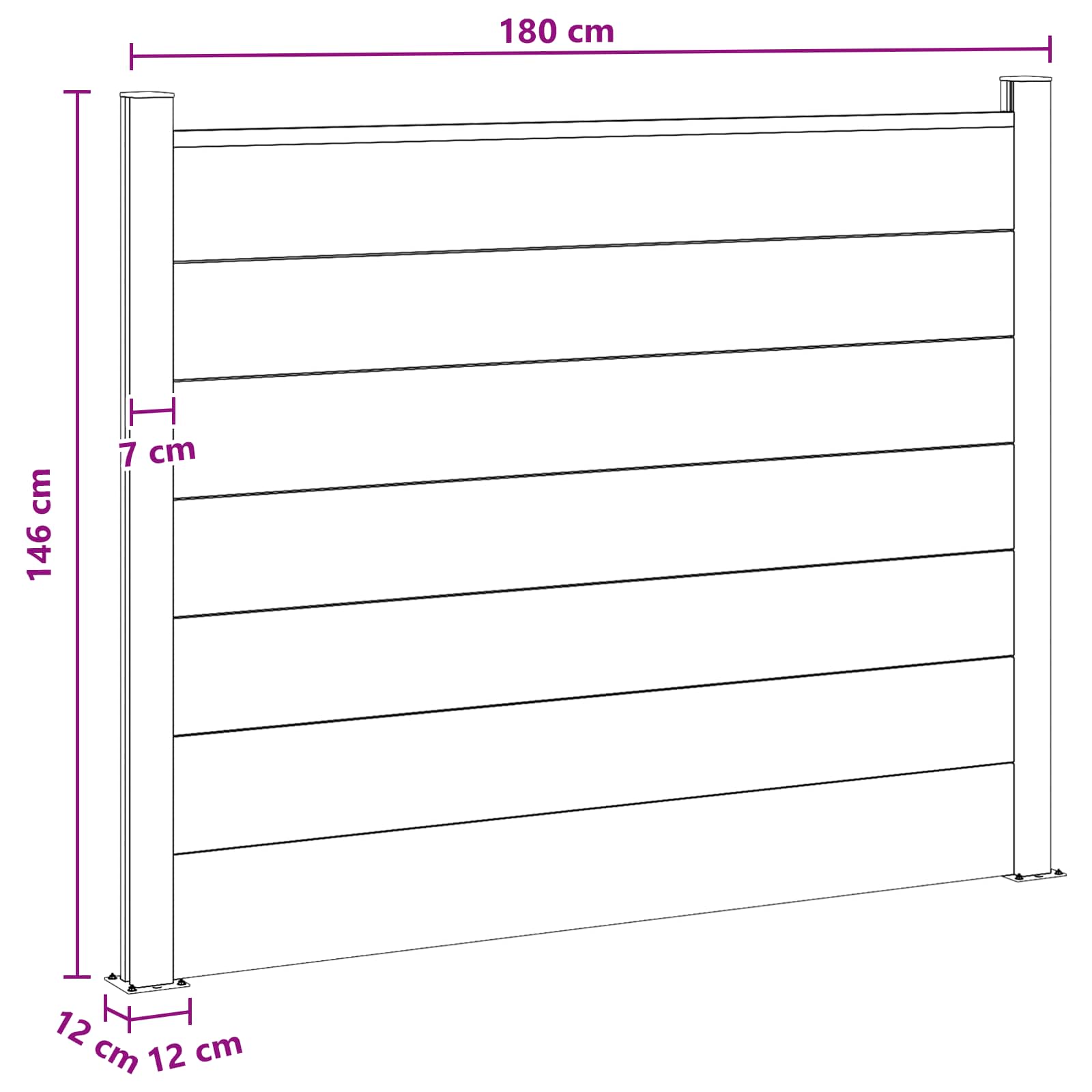 Hekpaneel WPC en Aluminium Bruin
