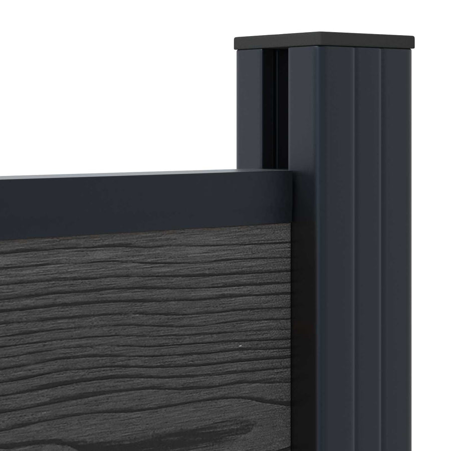 Hekpaneel WPC en Aluminium Zwart