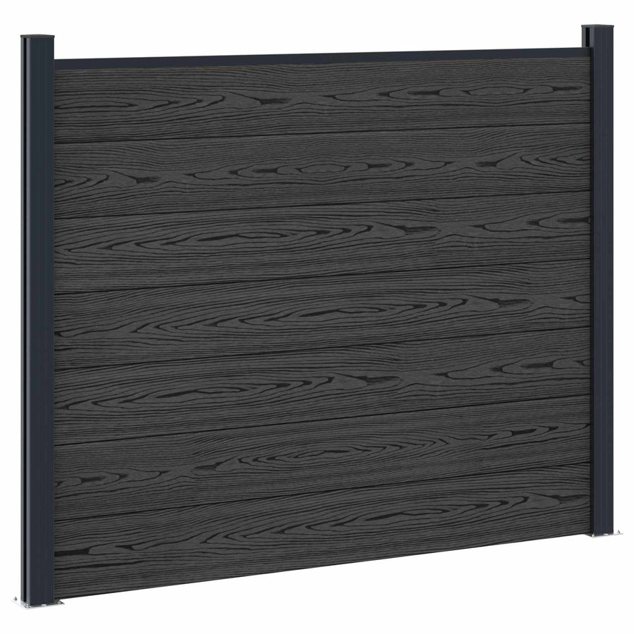Hekpaneel WPC en Aluminium Zwart
