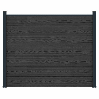 Hekpaneel WPC en Aluminium Zwart