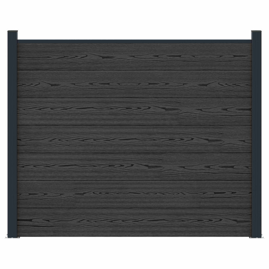 Hekpaneel WPC en Aluminium Zwart
