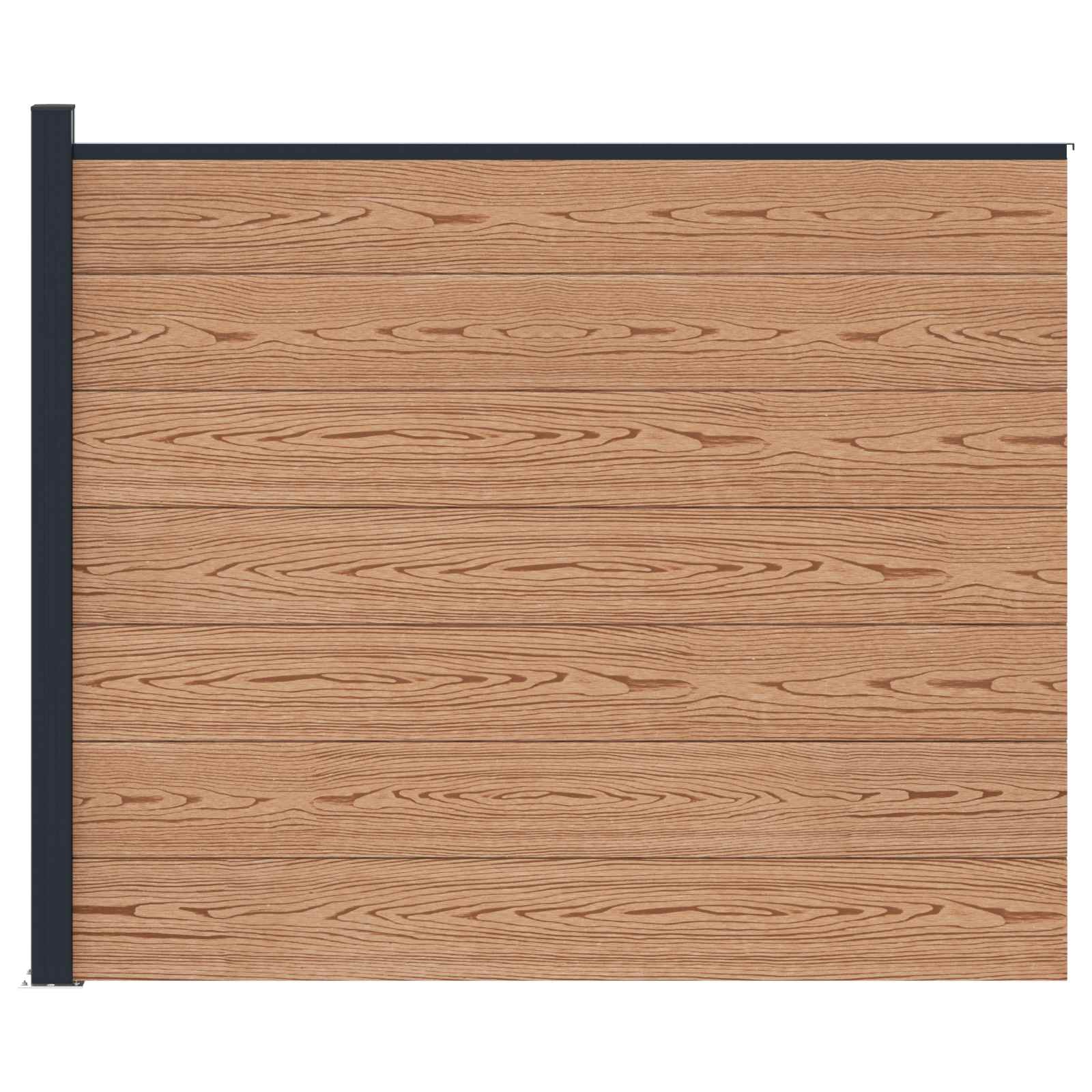 Hekpaneel WPC en Aluminium Bruin