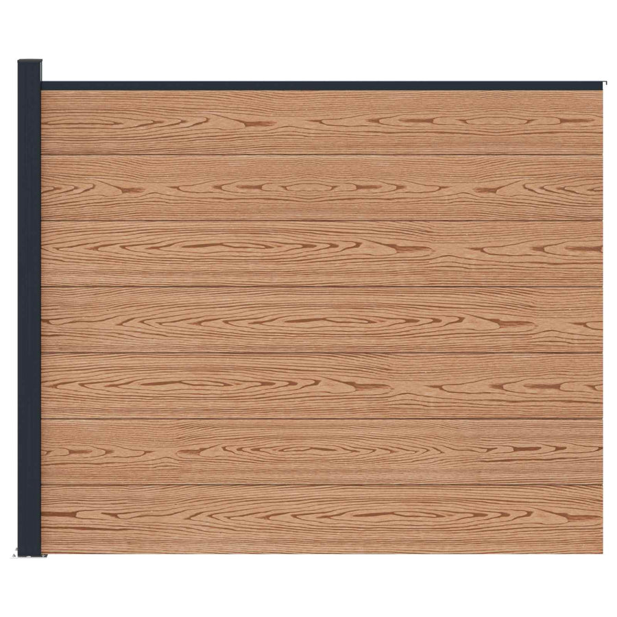 Hekpaneel WPC en Aluminium Bruin
