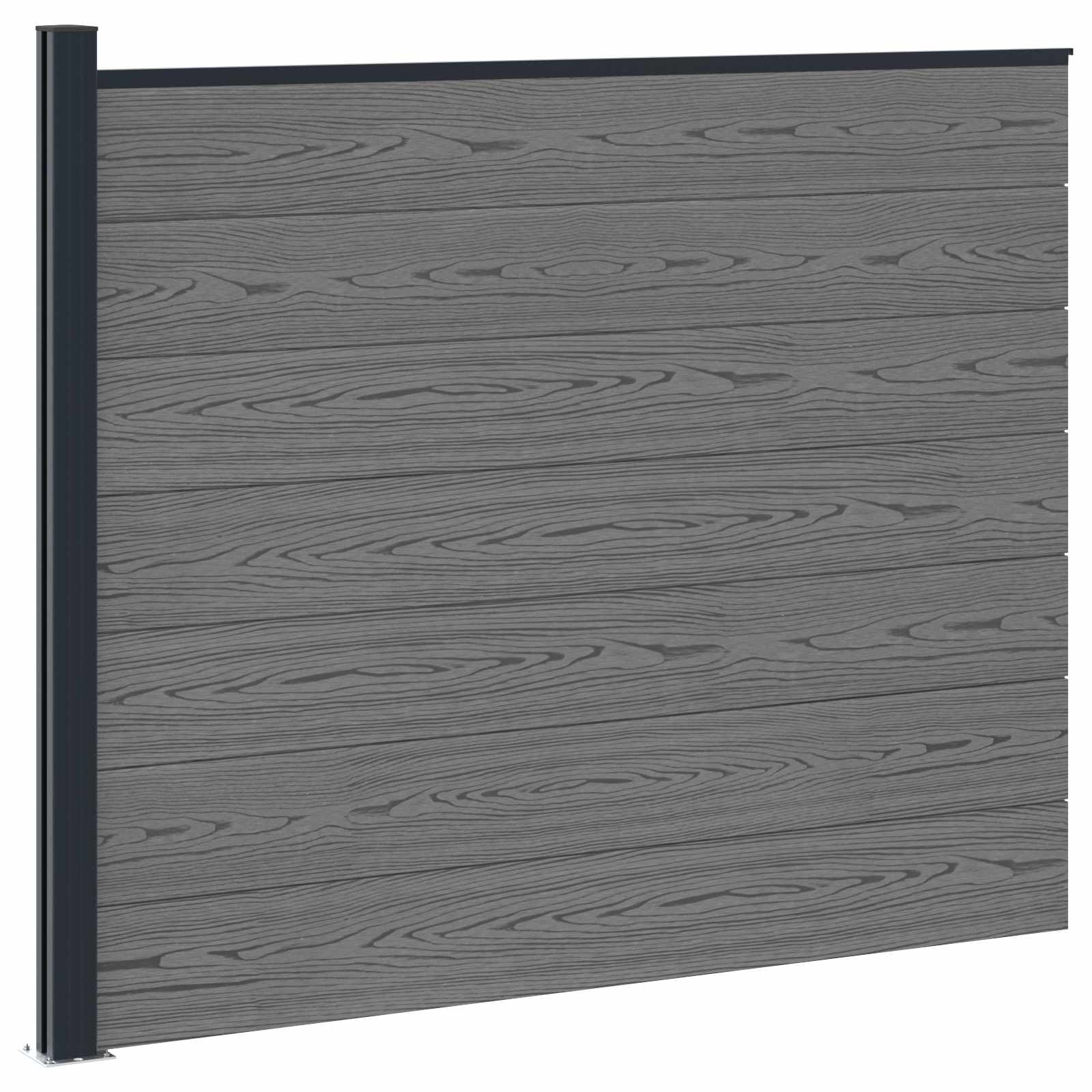 Hekpaneel WPC en Aluminium Grijs