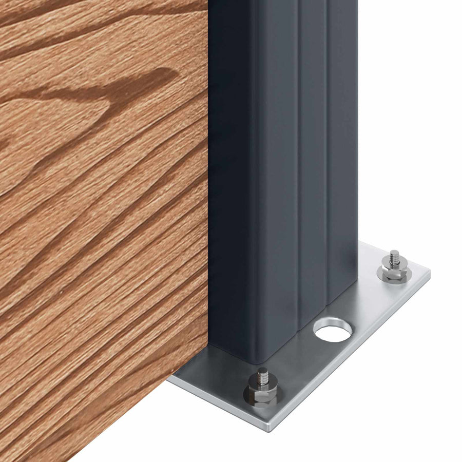 Hekpaneel WPC en Aluminium Bruin