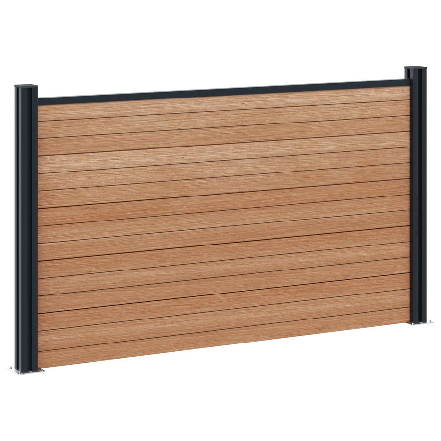 Hekpaneel WPC en Aluminium Bruin