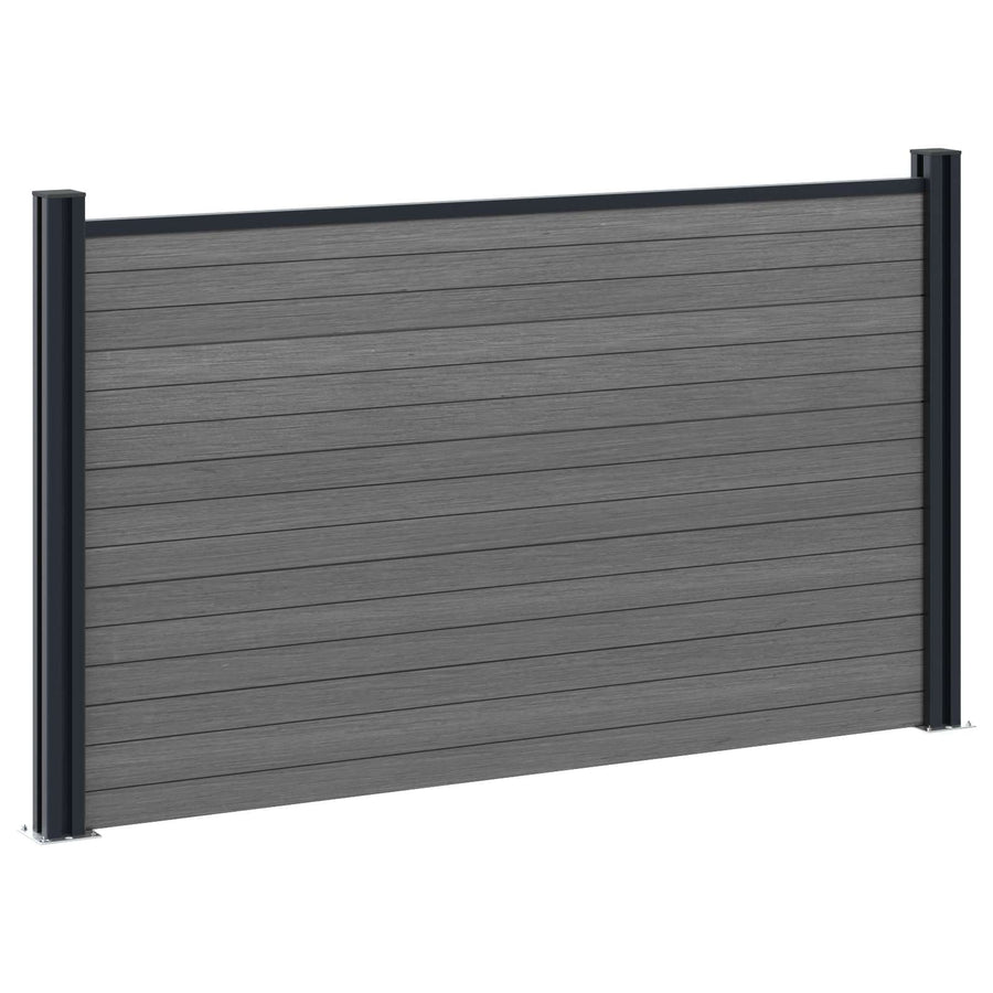 Hekpaneel WPC en Aluminium Grijs