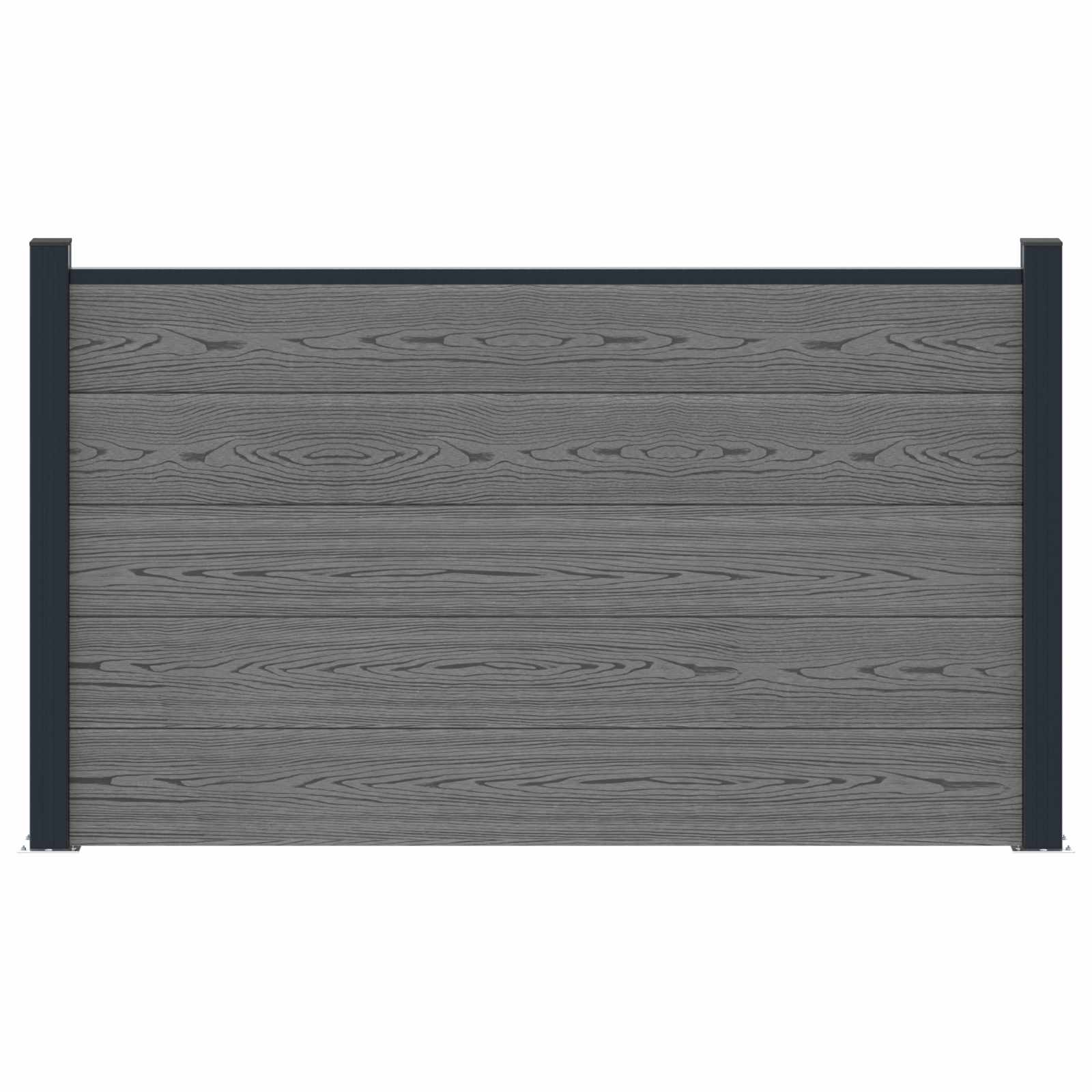 Hekpaneel WPC en Aluminium Grijs