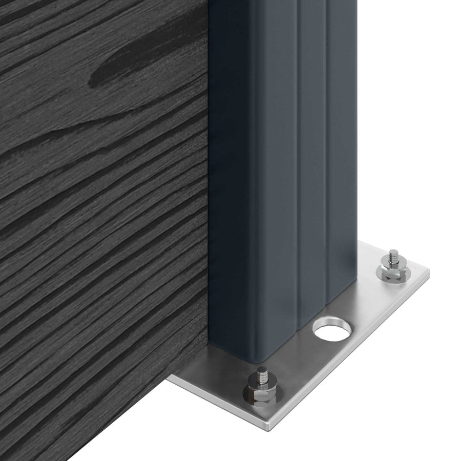 Hekpaneel WPC en Aluminium Zwart