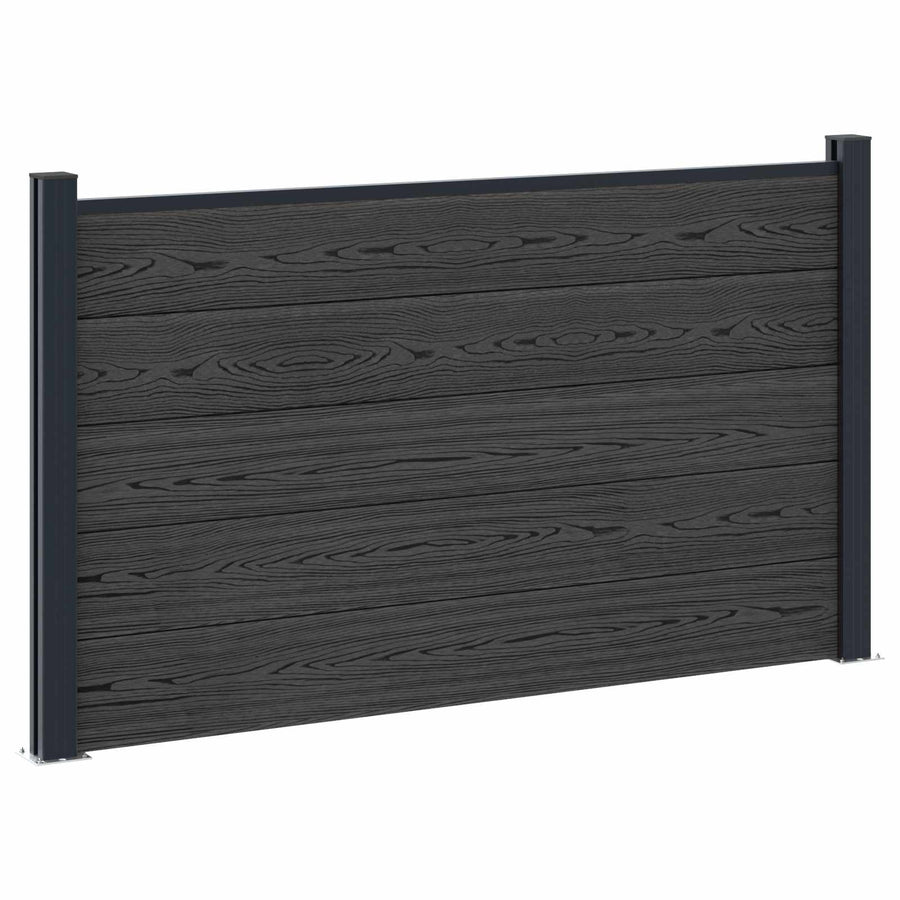Hekpaneel WPC en Aluminium Zwart