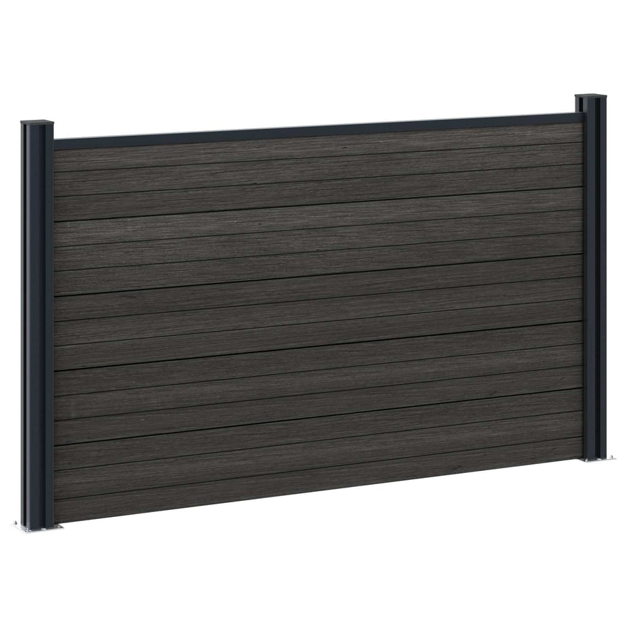 Hekpaneel WPC en Aluminium Zwart