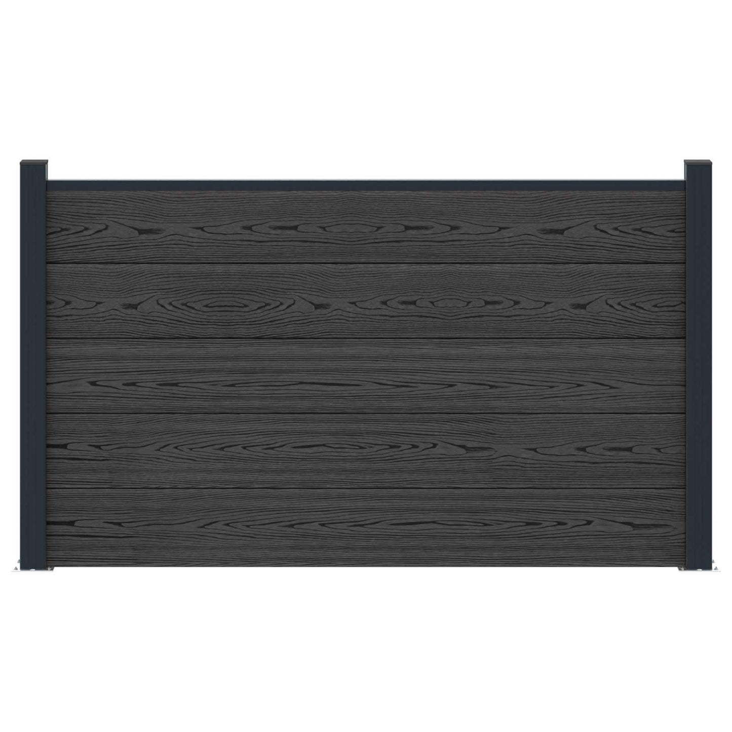 Hekpaneel WPC en Aluminium Zwart
