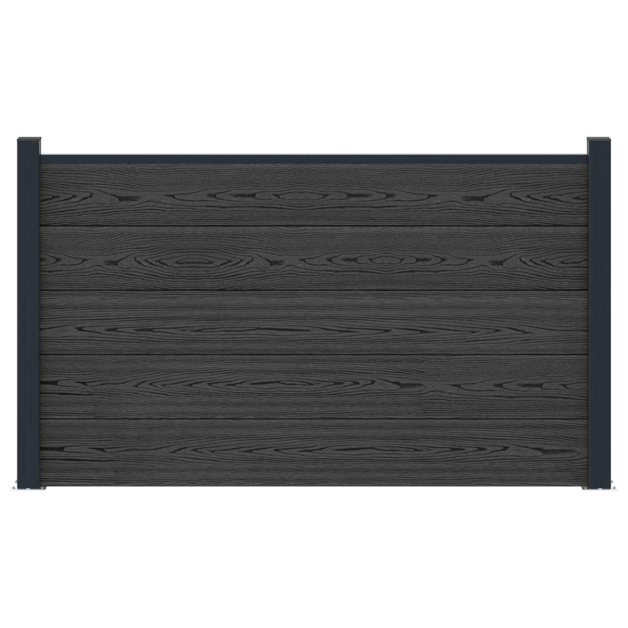 Hekpaneel WPC en Aluminium Zwart