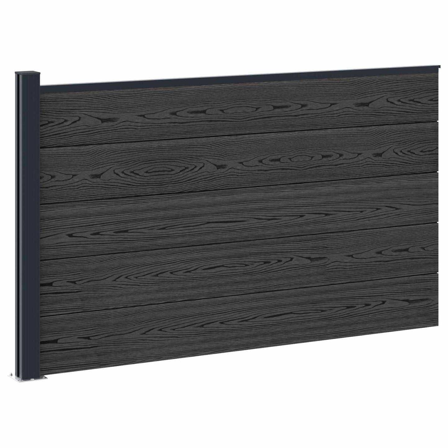 Hekpaneel WPC en Aluminium Zwart
