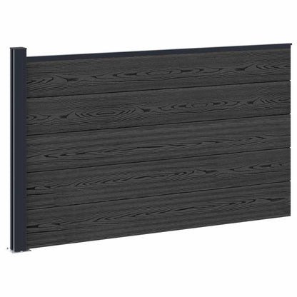 Hekpaneel WPC en Aluminium Zwart