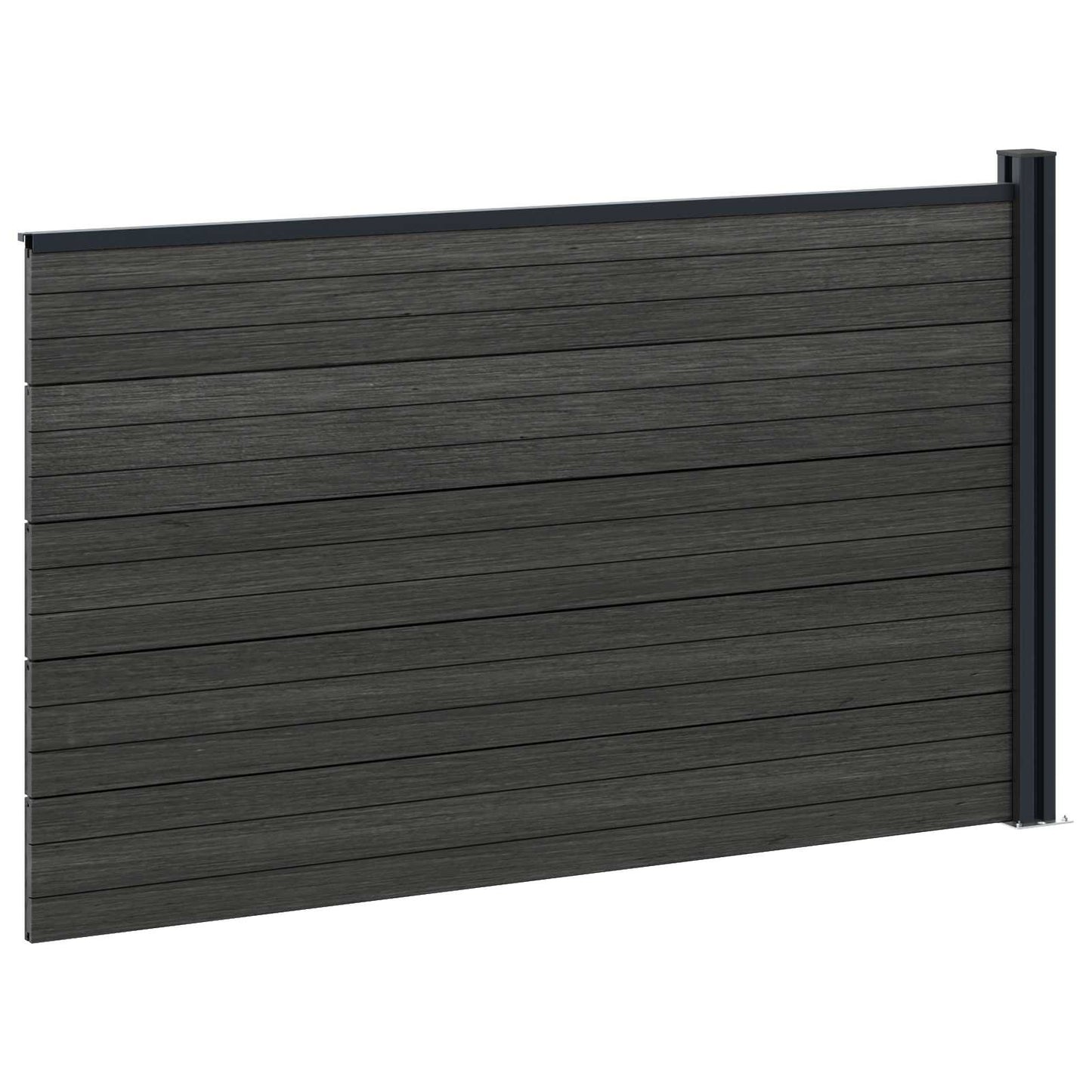 Hekpaneel WPC en Aluminium Zwart