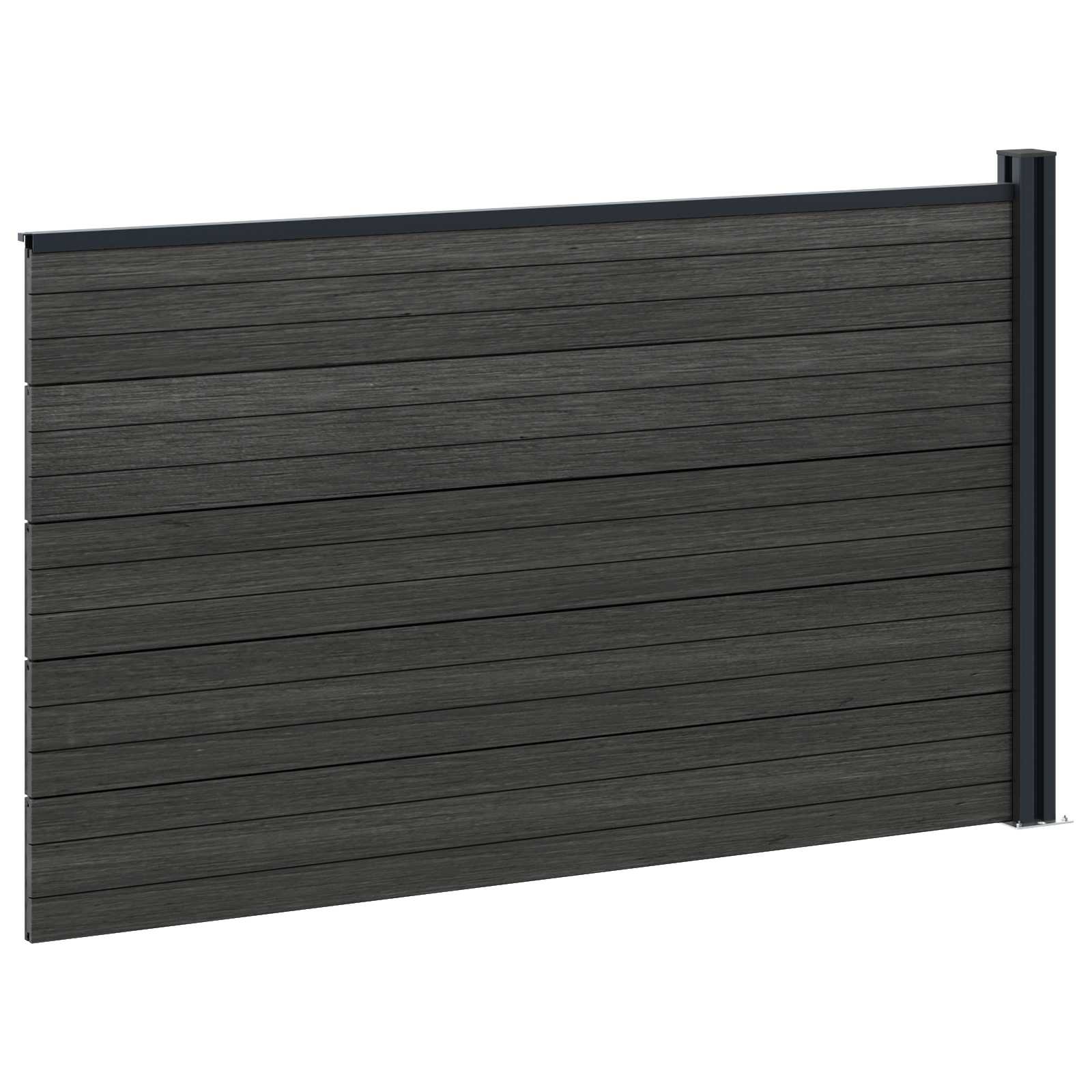 Hekpaneel WPC en Aluminium Zwart