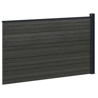 Hekpaneel WPC en Aluminium Zwart