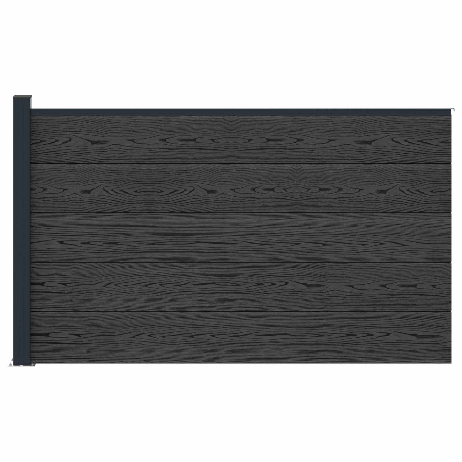 Hekpaneel WPC en Aluminium Zwart
