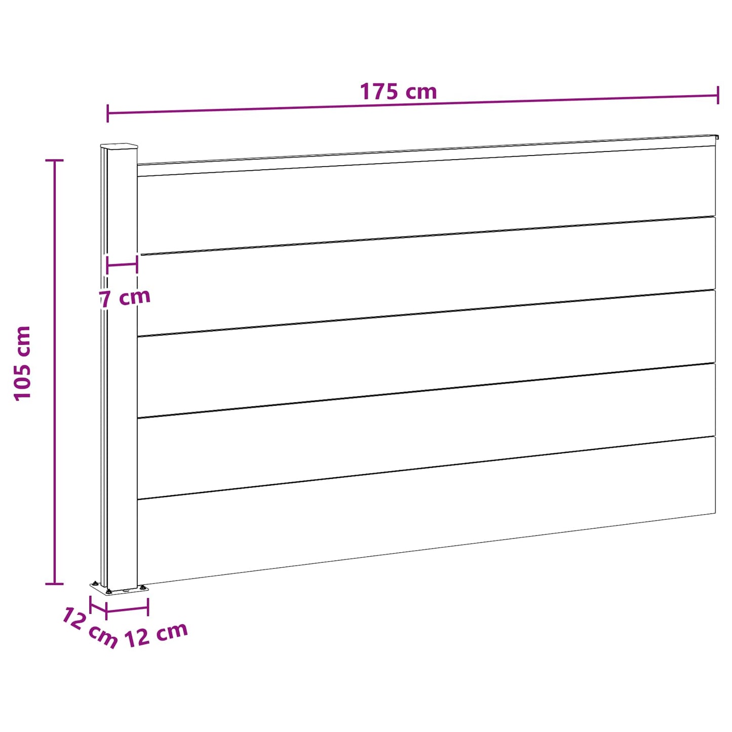 Hekpaneel WPC en Aluminium Zwart
