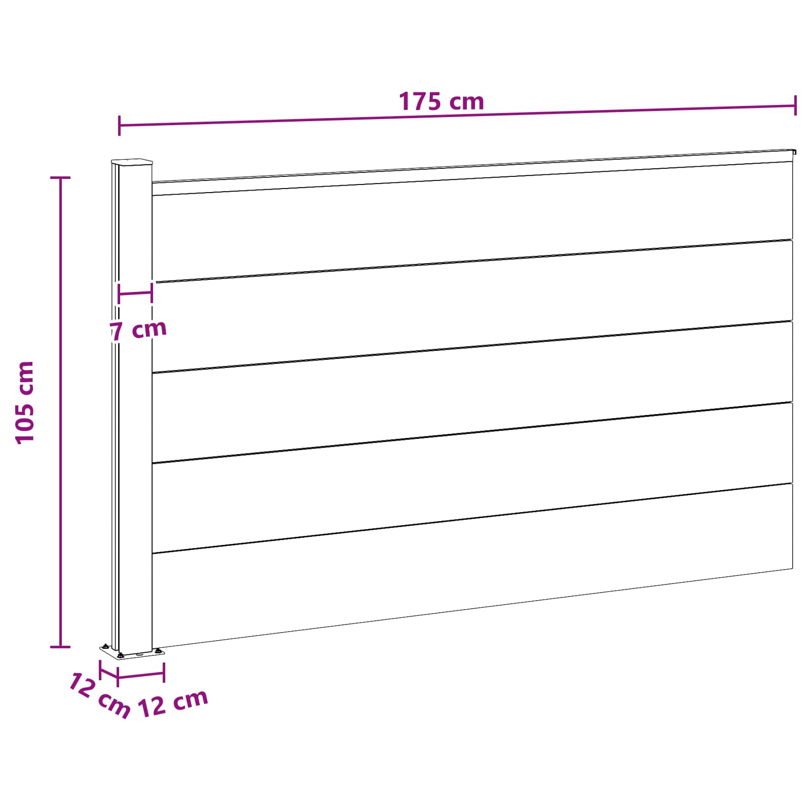 Hekpaneel WPC en Aluminium Zwart