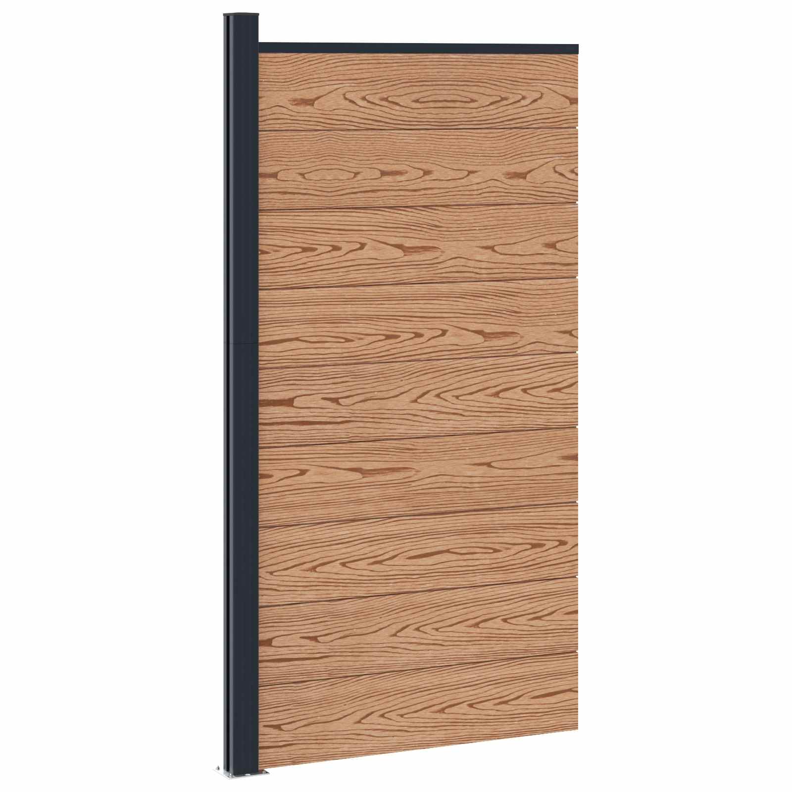 Hekpaneel WPC en Aluminium Bruin