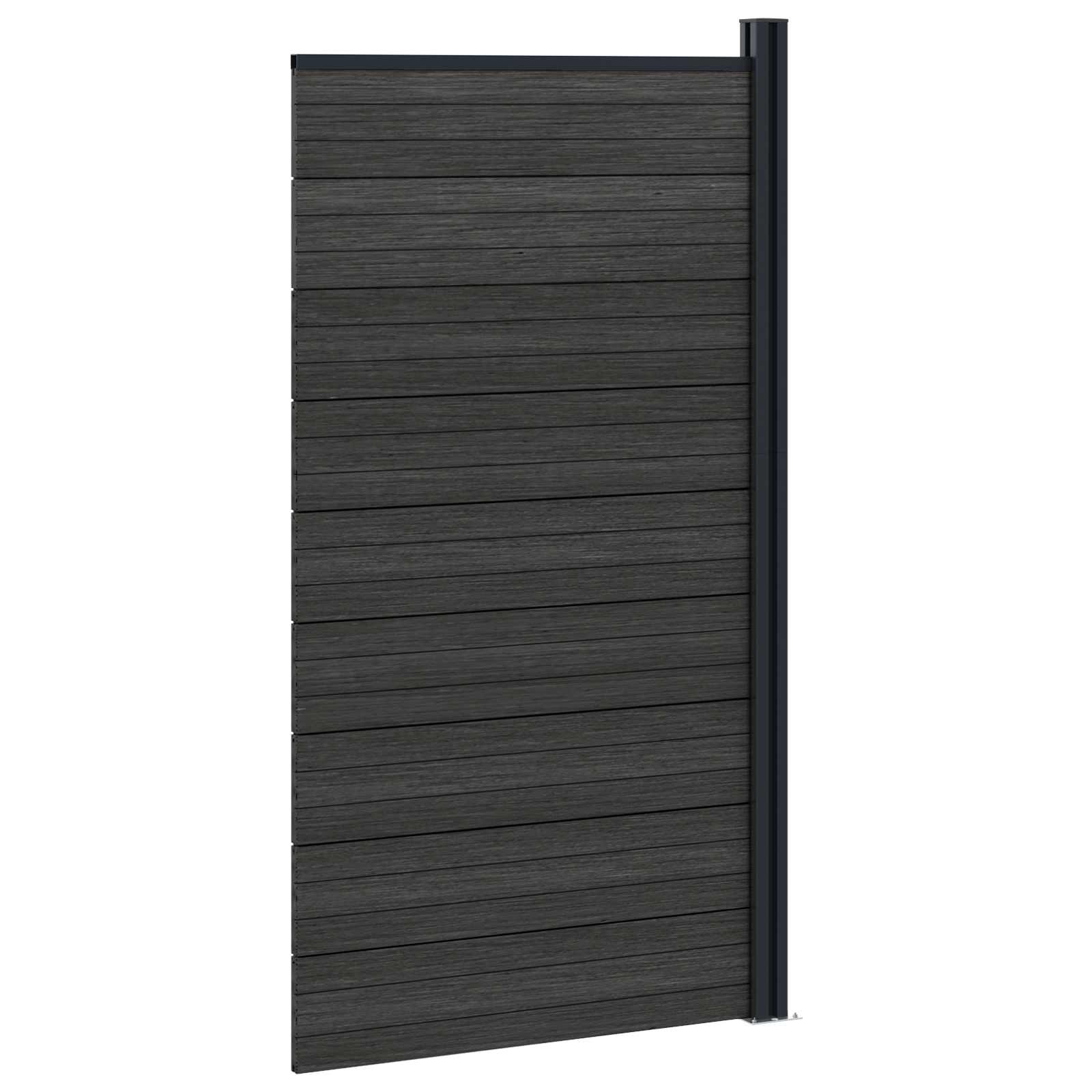 Hekpaneel WPC en Aluminium Zwart