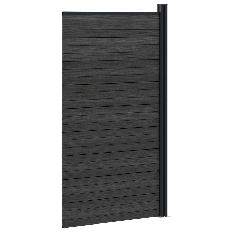 Hekpaneel WPC en Aluminium Zwart