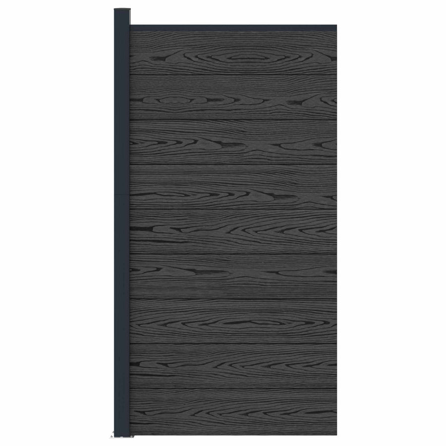 Hekpaneel WPC en Aluminium Zwart