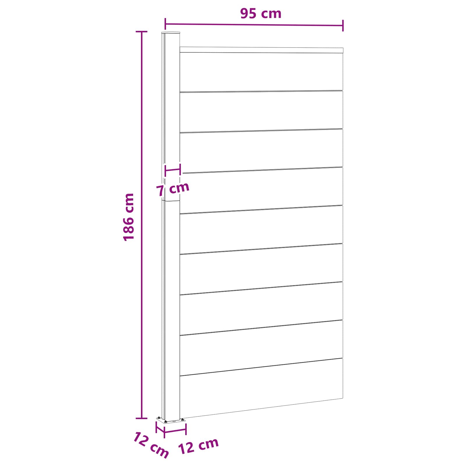 Hekpaneel WPC en Aluminium Zwart