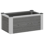 Raised Planter Grey 50 x 30 x 22 cm WPC and Aluminium