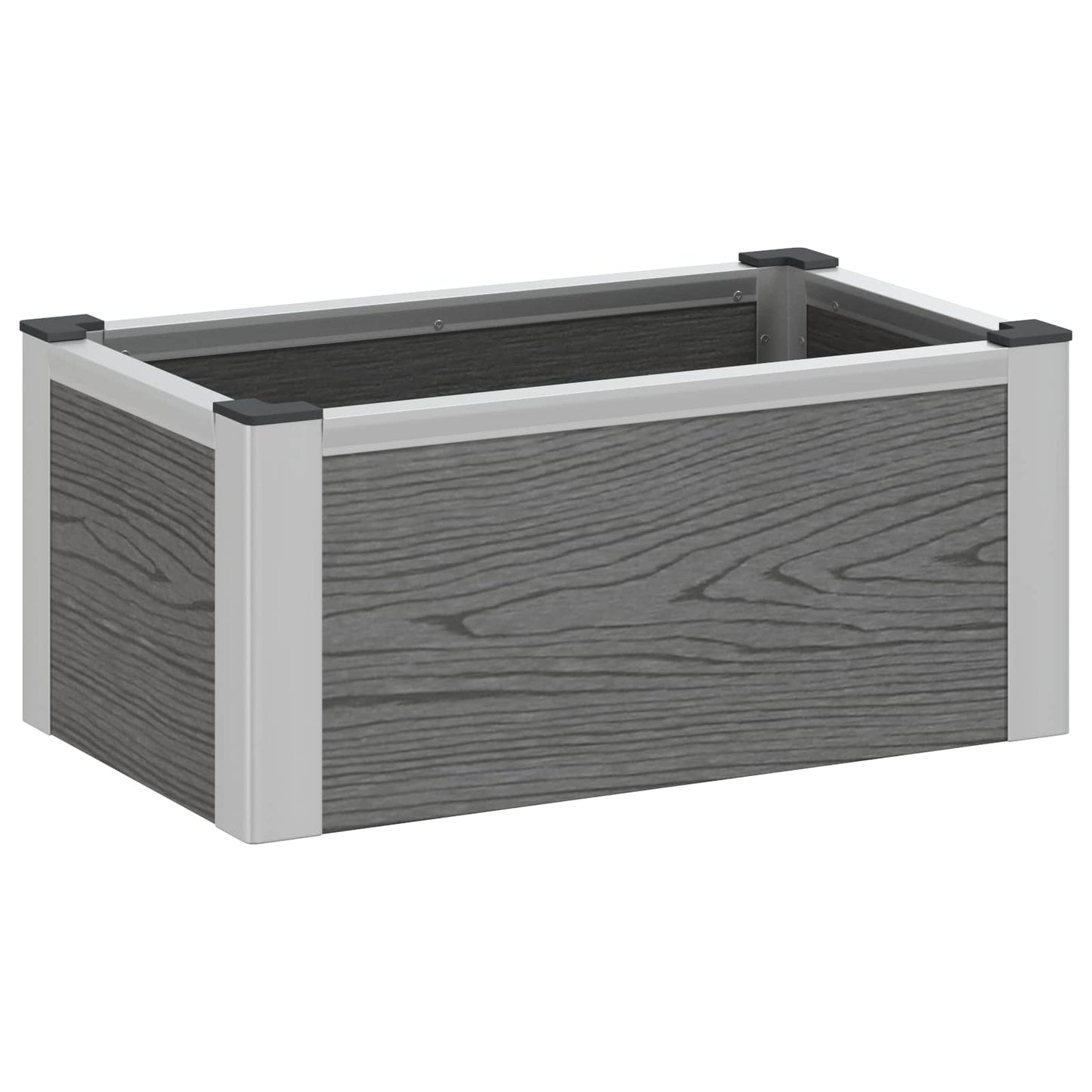 Verhoogde plantenbak Grijs 50 x 30 x 22 cm WPC en Aluminium