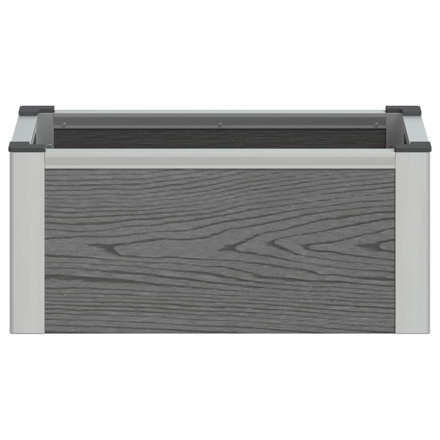 Verhoogde plantenbak Grijs 50 x 30 x 22 cm WPC en Aluminium