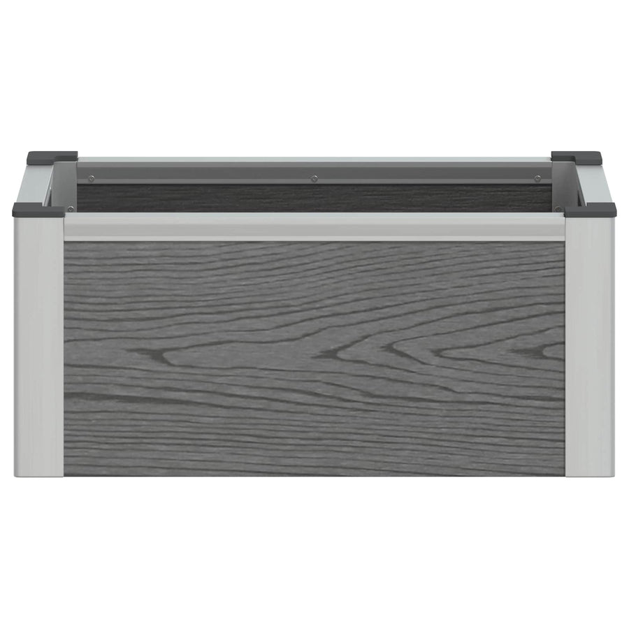 Verhoogde plantenbak Grijs 50 x 30 x 22 cm WPC en Aluminium