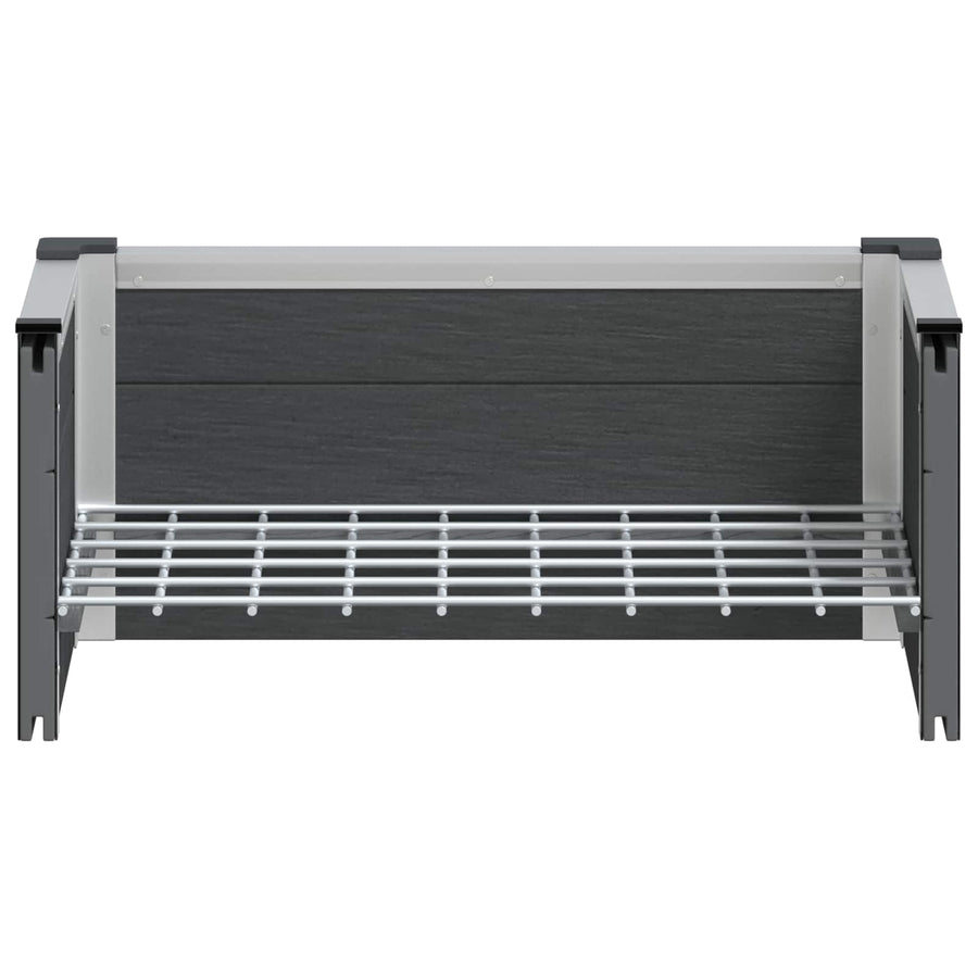 Verhoogde plantenbak Grijs 50 x 30 x 22 cm WPC en Aluminium