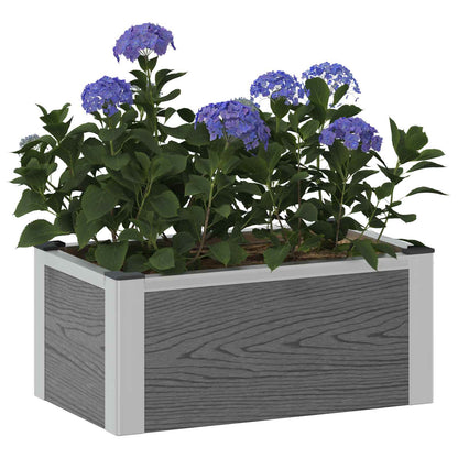 Verhoogde plantenbak Grijs 50 x 30 x 22 cm WPC en Aluminium