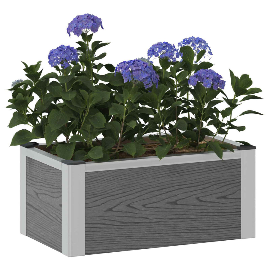 Verhoogde plantenbak Grijs 50 x 30 x 22 cm WPC en Aluminium