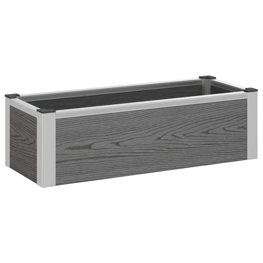 Verhoogde plantenbak Grijs 75 x 30 x 22 cm WPC en Aluminium
