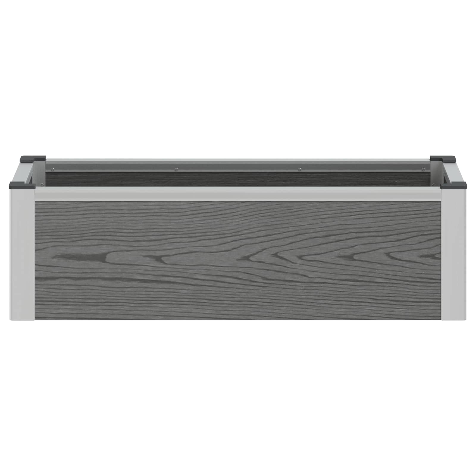 Verhoogde plantenbak Grijs 75 x 30 x 22 cm WPC en Aluminium