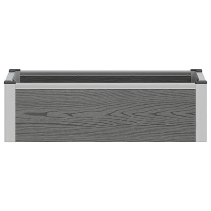 Verhoogde plantenbak Grijs 75 x 30 x 22 cm WPC en Aluminium