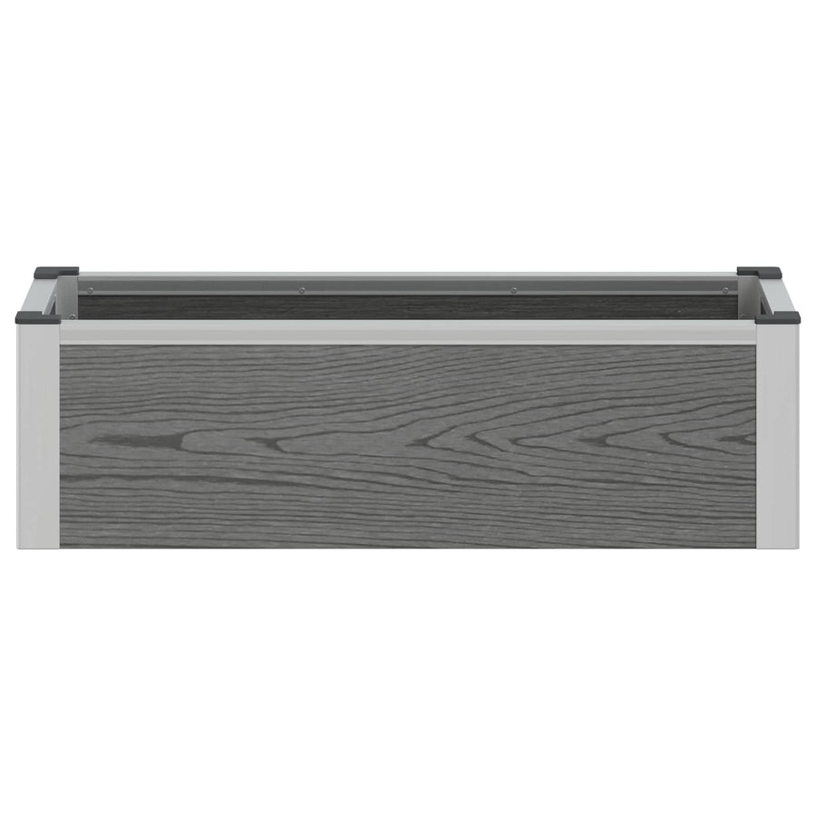 Verhoogde plantenbak Grijs 75 x 30 x 22 cm WPC en Aluminium