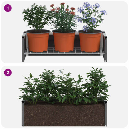 Verhoogde plantenbak Grijs 75 x 30 x 22 cm WPC en Aluminium