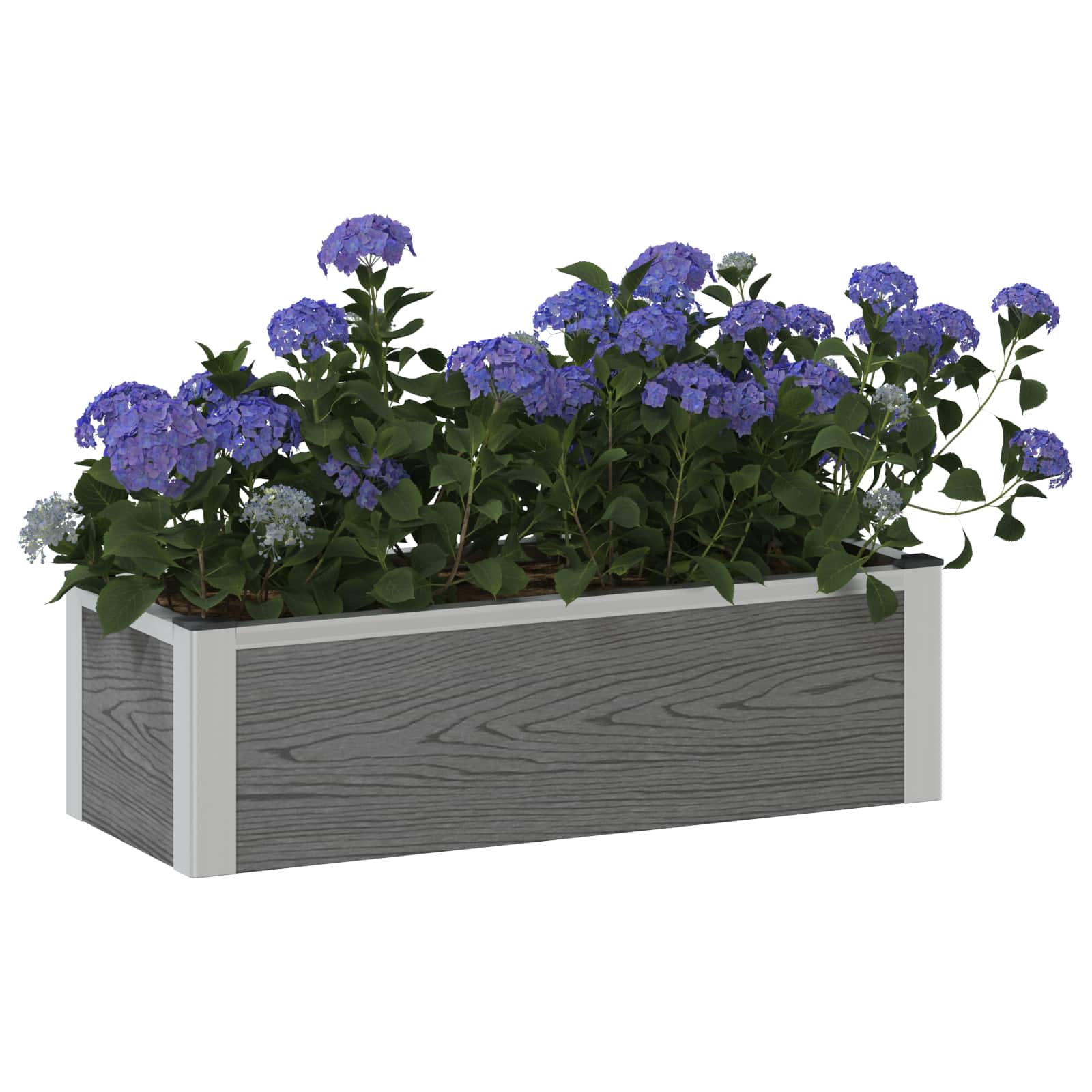 Verhoogde plantenbak Grijs 75 x 30 x 22 cm WPC en Aluminium
