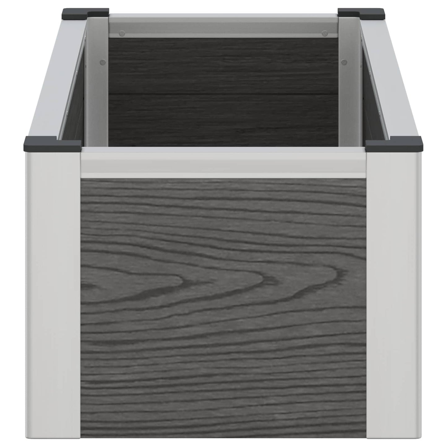 Verhoogde plantenbak Grijs 75 x 30 x 22 cm WPC en Aluminium
