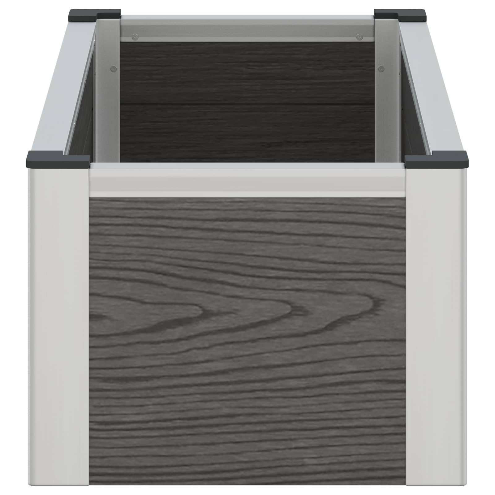 Verhoogde plantenbak Grijs 75 x 30 x 22 cm WPC en Aluminium