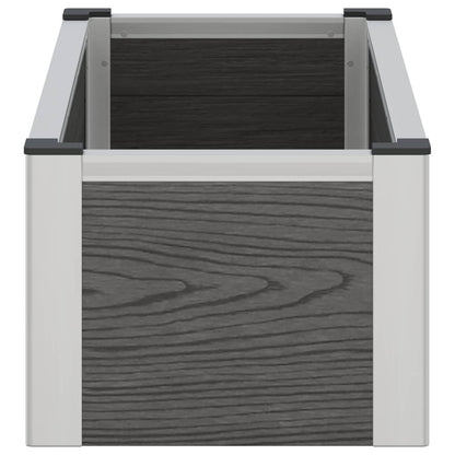 Verhoogde plantenbak Grijs 75 x 30 x 22 cm WPC en Aluminium