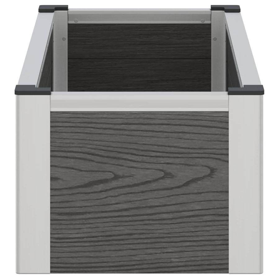 Verhoogde plantenbak Grijs 75 x 30 x 22 cm WPC en Aluminium